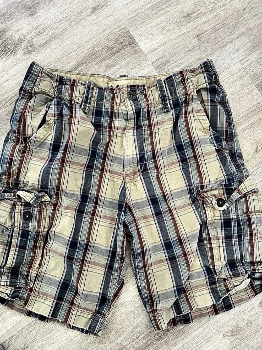 Vtg Y2k American Eagle Shorts Men’s 34 Plaid Long Baggy Cargo